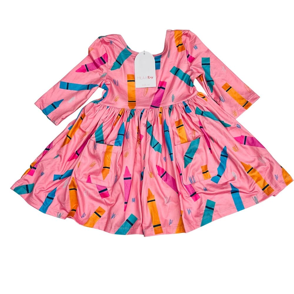 NWT Mila & Rose 3T Color Crayons Twirl Dress